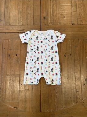 Oeuf swimmer print Pima cotton short romper 3-6 months